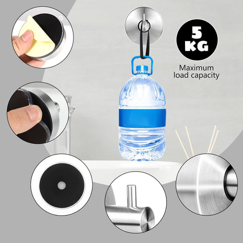 Suction Hooks, 2 Pack Vacuum Suction Cup Hooks, Removable and Reusable Heavy Duty Hooks for Bathroom Kitchen