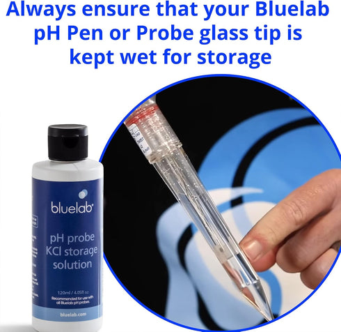 Bluelab STSOL120 KCL Storage Solution 120ml for pH Probe and Pen, Water, Soil, Hydroponic System