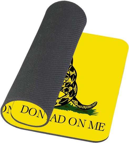 Custom Gaming Mouse Pad - Don't Tread On Me Flag Yellow Rectangle Non-Slip Rubber Mousepad