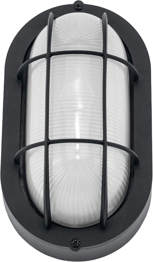 Dimmable 6W 600Lumens 5000K 1 Pack Oval Bulkhead Light Fixture, Outdoor Wall Lantern, LED Nautical and Sauna Light