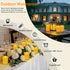 Haown 3D Set 2 (D3 H6) Outdoor Flameless Candles, Patented Dual-LED, of Slanted Plastic Pillars with Remote, Waterproof