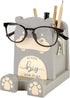 I'm Wood Multipurpose Eyeglass Phone Pen & Pencil Holder Stand, Stationery Desk Box Organizer, Home Office Decor "Dream