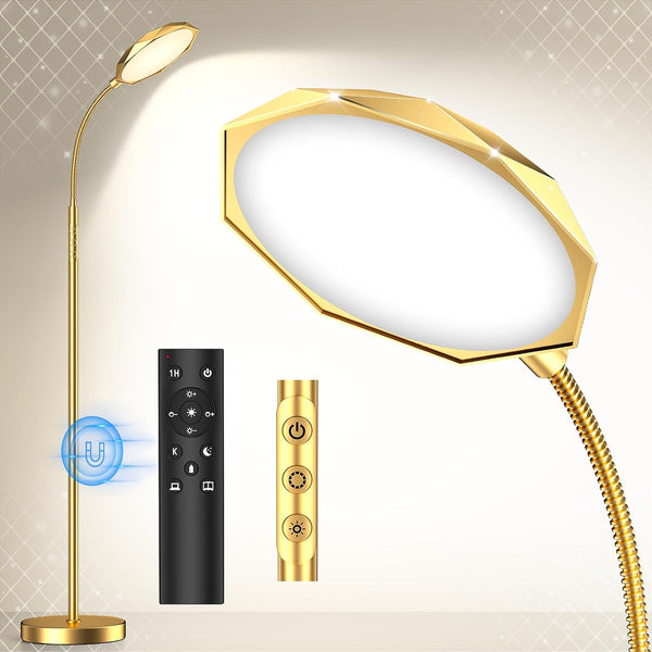 PACOVY Floor Lamp, 18W Bright LED Floor Lamps for Living Room, Stepless