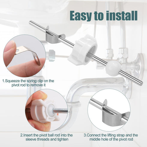 2pcs Lavatory Pop Up Center Piece Assembly, Sink Ball Pivot Rod Replacement for Price Pfister Stoppers