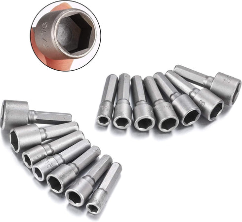 14 Pcs Socket Nut Driver Set, Hex Drill Bits Sets for Hand Drill, Electric Screwdriver, Wrench