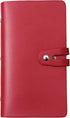 RFID Leather Credit Card Holder, Business Card Organizer with 96 Slots, Red Case for Important Documents