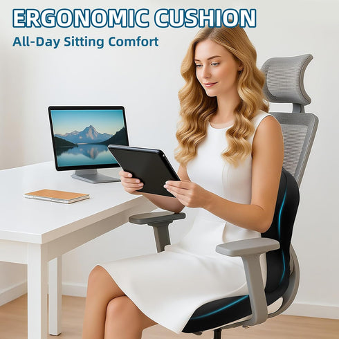 Lizjarol Seashell Seat Cushion - Memory Foam Cushion for Office Chair, Car Seat, Airplane - Sciatica & Hip & Coccyx