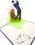 Golf 3D Pop Up Greeting Card for All Occasions - Love, Birthday, Retirement, Thank You, Get Well, Fathers, Mothers Day