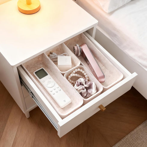 TTUGTTUG 8-Piece Set 4-Sizes, Felt Drawer Organizer in Made from Eco-Friendly Material for Vanity, Makeup, Desk