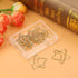 Golden Paper Clips, 10Pcs Funny Bookmark Marking Clips with Storage Case, Plastic Coated Electroplating Star Moon for