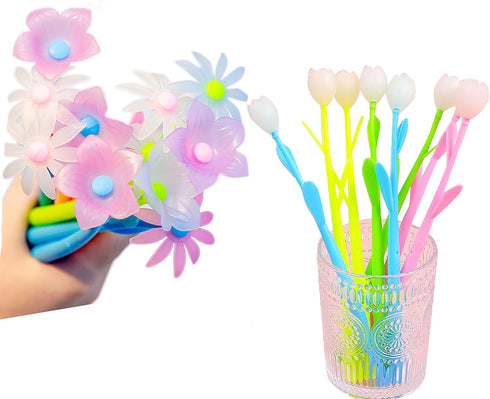 YYaaloa 20PCS Color Changing Rose Flower Pens, Novelty Fun Gel Ink Pen for Birthday Party Favors