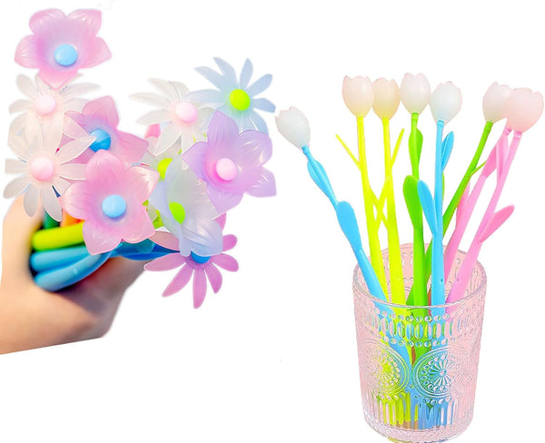 YYaaloa 20PCS Color Changing Rose Flower Pens, Novelty Fun Gel Ink Pen for Birthday Party Favors