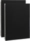 DSTELIN Blank Spiral Notebook: 10 inch x 7.5 inch, 2-Pack, 120 Pages, Soft Cover, 100GSM (Black)