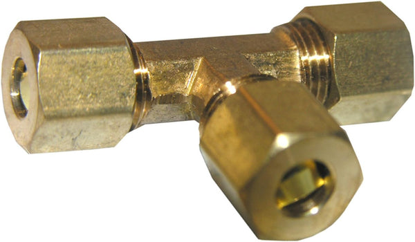Lasco 3/8 In. x 3/8 In. x 1/4 In. Compression Brass Tee, 1 Each