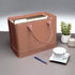 HOME DISTRICT Chic File Organizer Tote, Portable Document Organizer Bag with Handle