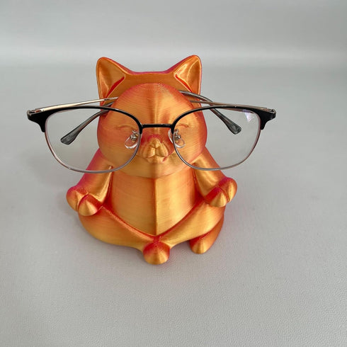 Vmohuyktx Animal Eyeglass Holder Meditations Cats Statue Figurines Sunglasses Display Stand, Nightstand Home Desk