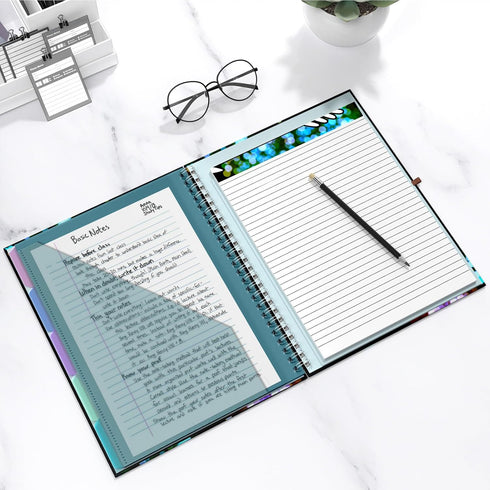 Hongri Clipboard Folio with Refillable Lined Notepad, 5 A4 Folders Storage and 10 Pockets, Office Supplies