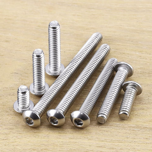 3/8-16 x 1-1/2" Button Head Socket Cap Bolts Screws, 304 Stainless Steel 18-8, Full Thread, Coarse Thread UNC, Allen