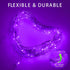 YAOZHOU 2Pack 200Led 8 Solar Christmas Halloween String Lights Purple Outdoor Waterproof Total Modes Copper String