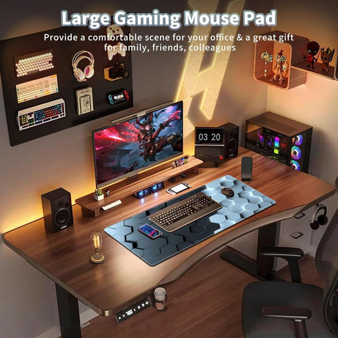 Gaming Mouse Pad, EDGFRTOIO XXL Large 31.5x15.7 inch Computer Desk Mat with Non-Slip Rubber Base