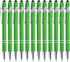PASISIBICK 12 Pieces Green Ballpoint Pen with Stylus Tip, 2 in 1 Stylish Metal Pen for Touch Screens, Black Ink (12 PCS)