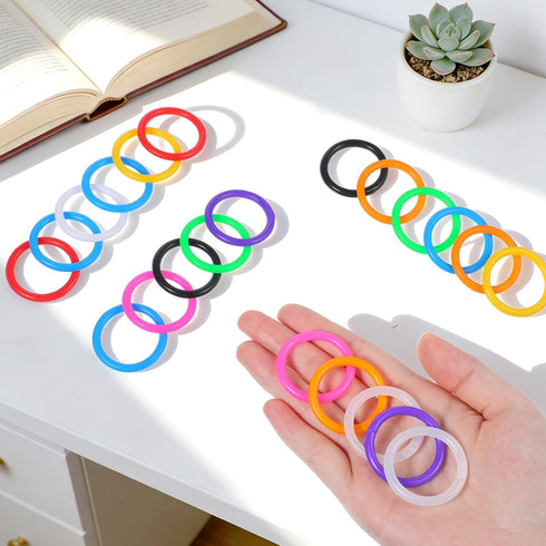 Xyembu 50 (10 Pcs Loose Leaf Binder Rings, Plastics Notebook Paper Ring, Colorful Book Rings, Binder-Rings for Flash