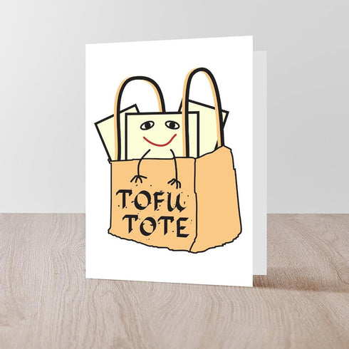 CafePress 5x7 Inch Funny Tofu Greeting Card with Envelope