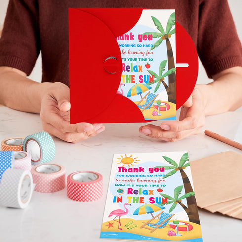 Summer WorldBazaar End of Year Teacher Card Teacher Appreciation Thank You Card Graduation Thanks for School Daycare
