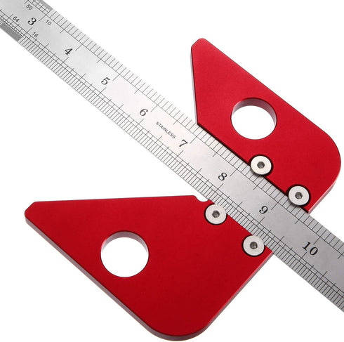 Aluminum Alloy Square Center Scribe Center Finder Line Gauge Carpenter Ruler Woodworking Measuring Tool