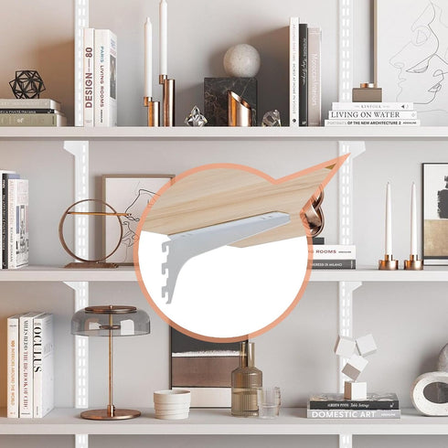 2Pcs 7.6" Single Track System Bracket Upright Bracket Shelf Bracket for Shelves Shelf Install, Bookshelf, Garden