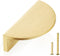QOGRISUN 2-Pack Solid Brass Cabinet Pulls, Gold Half Moon Drawer Handles, 3-Inch Hole Center