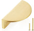 QOGRISUN 2-Pack Solid Brass Cabinet Pulls, Gold Half Moon Drawer Handles, 3-Inch Hole Center
