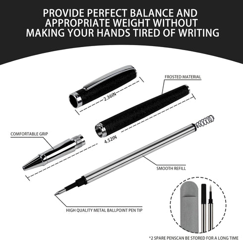 Nice Luxury Pen with Case, Fancy Ballpoint Pen, Smooth Writing Experience, Gift Box with 0.5mm Black Refill