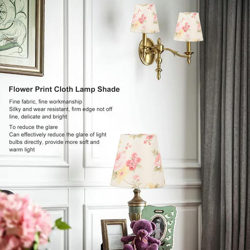 Gsycle Floral Lampshade, Table Lamp Shade Clip On Lamp Shade Cloth Chandelier Floor Lamp Colorful Lamp Shade for Home