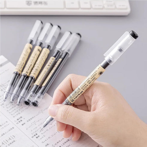 Gel Ink Pen Japanese Style Liquid Ink Rollerball Pens, 12 Pcs/Set, Quick Drying 0.35mm Ultra Fine Point