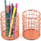 QDKVTNDJZ 2 Pack Metal Pen Potnizers Makeup Brushes Holder for Desk Office, Rose