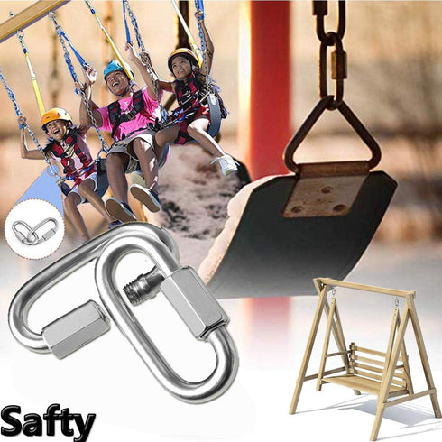 Quick Link, Lsqurel 304 Stainless Steel D Shape Locking Carabiner for Outdoor Use, Capacity 200lb to 3000lb