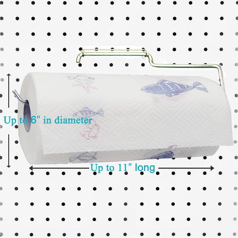1 Pack Sturdy Steel Pegboard Paper Towel Holder, Hook to Anywhere Standard Pegboard, Pegboard Accessory for Workshop,