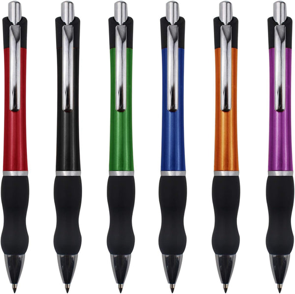 Retractable Ballpoint Pens Black Ink 1mm Medium Point, Smooth Writing for Office Business (6 Count + 3 Refills)