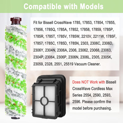 Bvhonwe 8 Pack 2306A 1785 3888A 4 Pack 2460 4 Pack 1866 1613568&161-3568, 1608684 Replacement Parts for Bissell