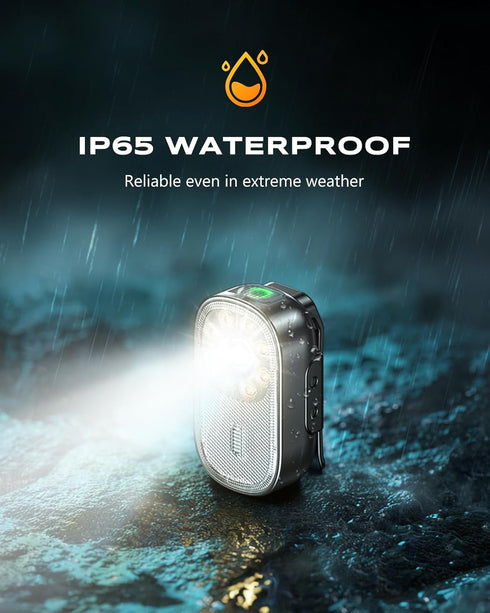 500LM Commercial 10 IP65 Cuvccn Ultra Bright Mini EDC Flashlight, Rechargeable Strobe Light, Modes Running Lights
