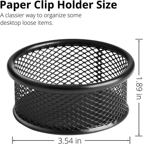 Mesh Paper Clip Holder, 4 Pack Paperclip Holders for Desk, Wire Mesh Bowls, Organizer for Small Office Accessories