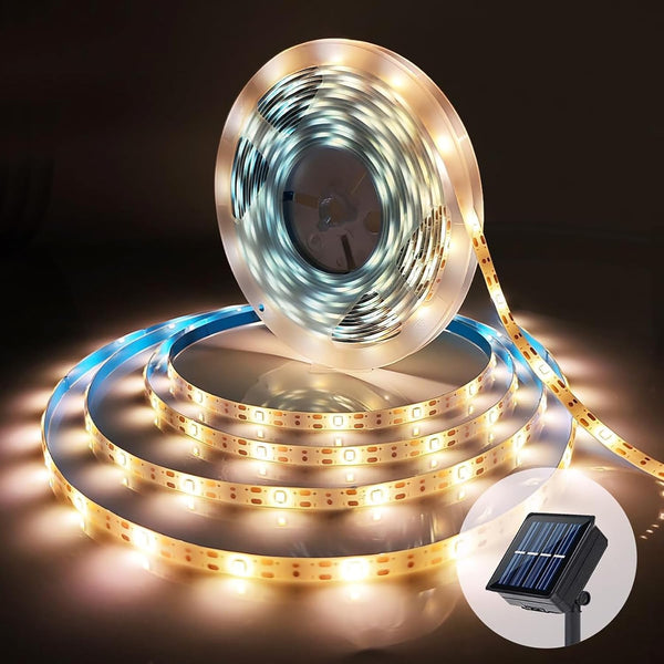 Solar LED Strip Lights Outdoor Solar Powered Rope Light Waterproof 10FT Cuttable