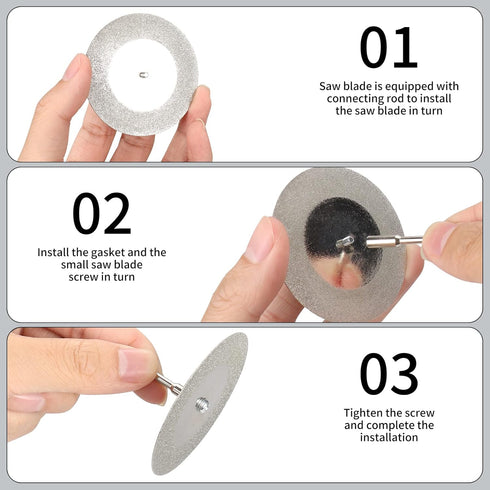 5Pcs 60mm Diamond Cutting Disc Cut Off Wheels with 5Pcs Mandrel 1/8'' Shank for Rotary Tool Drill Attachment