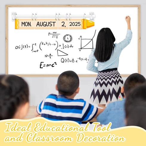 Yewfold 54 Crayon Flip Calendar for Classroom with Adjustable HolderFlip Calendar with Date Cards for Home Elementary