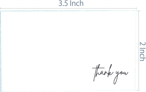 RXBC2011 100 Little Thank You Cards, Handwritten Lettering Design Bulk Notes for All Occasion, 3.5 x 2 Inch (BLUE)