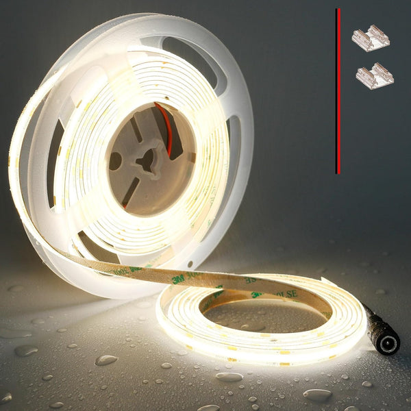 TOPAI 12V COB LED Strip Light 4000K Natural White Waterproof IP65 480LEDs/M