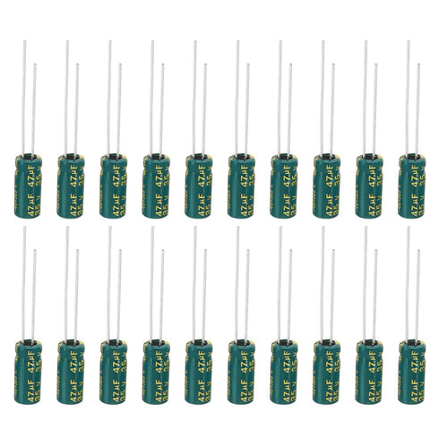 PATIKIL 35V 47uF Electrolytic Capacitors, 20Pcs 5x11mm Aluminum High Frequency Capacitors for Circuit Boards
