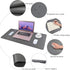 Desk Pad for Office Home 31" x 13", PU Leather Waterproof Large Desk Writing Mat Organizer, Grey
