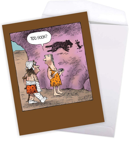 NobleWorks Big Get Well Soon Card Funny (8.5 x 11 Inch) - Cartoon Feel Better Notecard, Humor Greeting